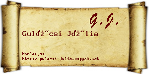 Gulácsi Júlia névjegykártya